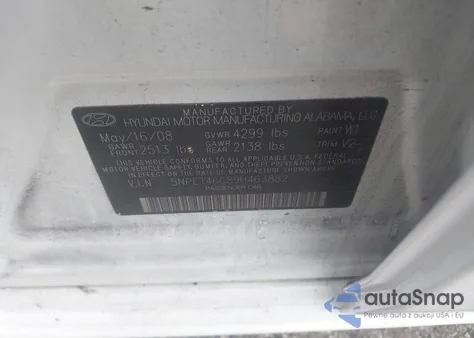 2009 Hyundai Sonata Gls из США, поврежденный, VIN 5NPET46C89H463882
